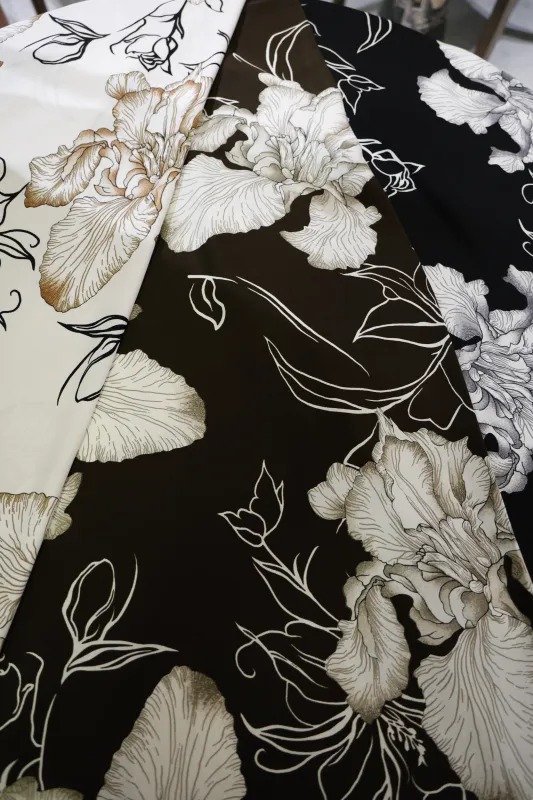 Korean Print fabric with a refined floral print